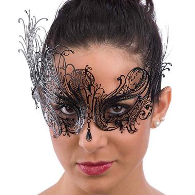 Maschera viso metallo nero