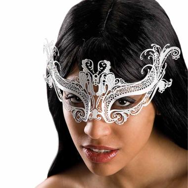 Maschera viso metallo bianca