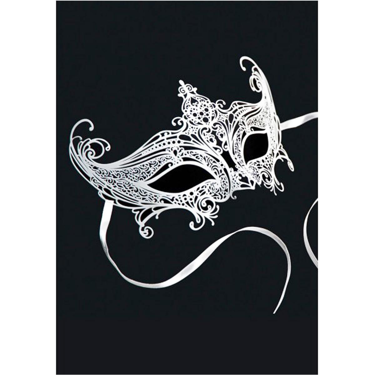 Maschera viso metallo bianca