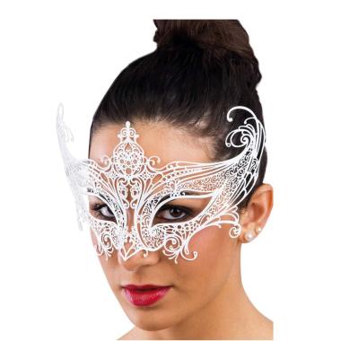 Maschera viso metallo bianca