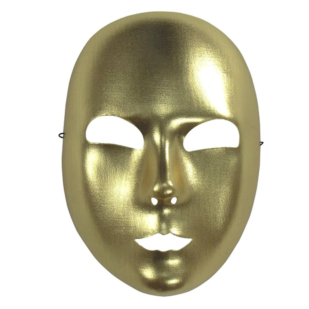 Maschera viso pvc tessuto oro