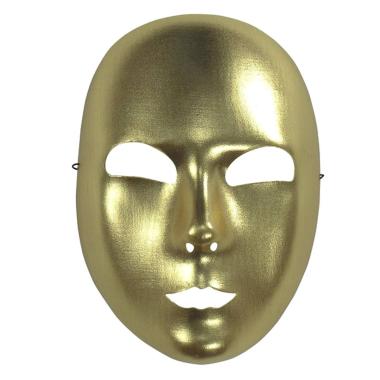 Maschera viso pvc tessuto oro