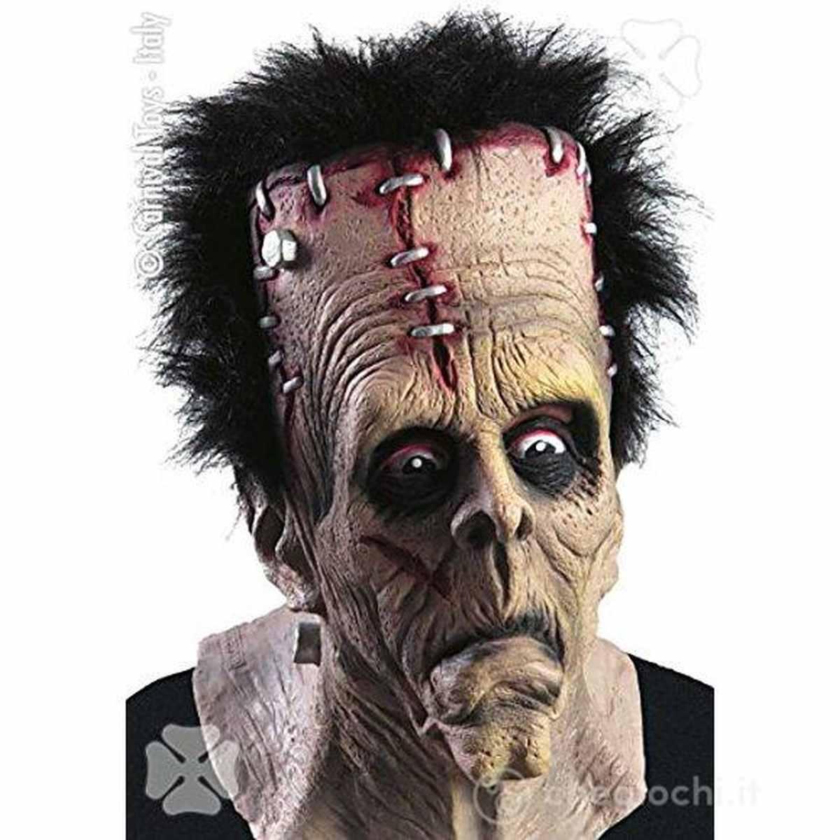 Maschera viso pvc lattice frankenstein capelli