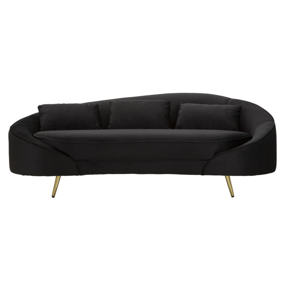 Divano 3 posti oslo cuscini nero 185 x 84 x 68 cm