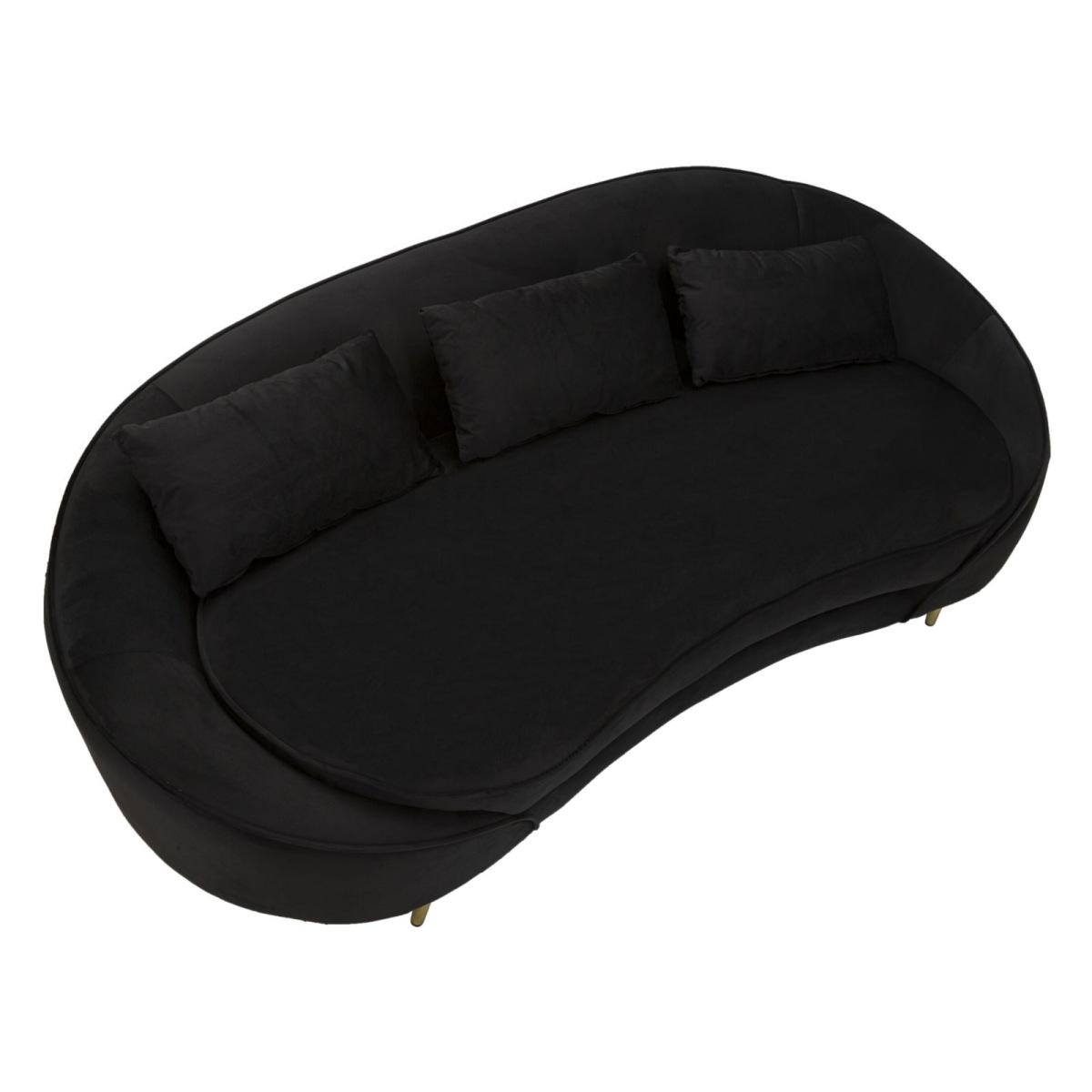Divano 3 posti oslo cuscini nero 185 x 84 x 68 cm