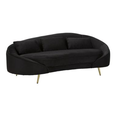 Divano 3 posti oslo cuscini nero 185 x 84 x 68 cm