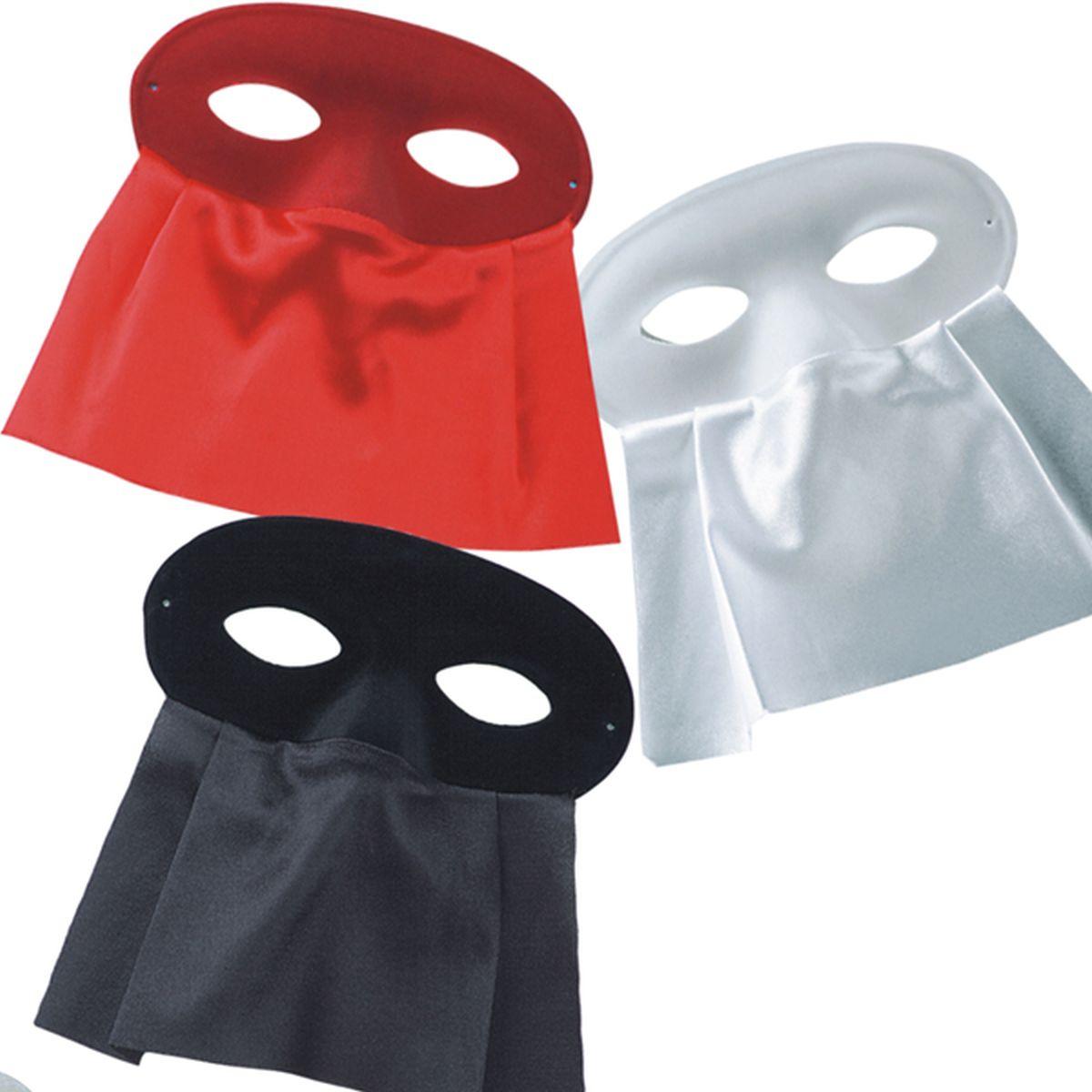 Maschera viso domino tessuto scamosciato bautta 3 colori