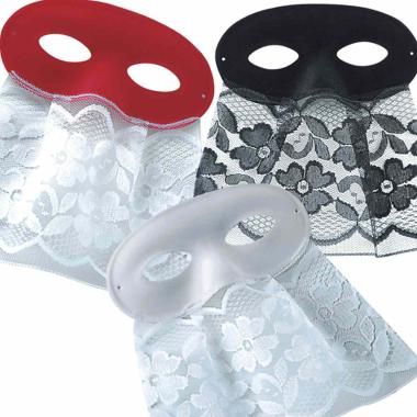 Maschera viso pvc domino tessuto bautta