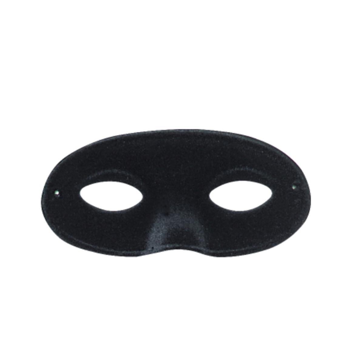 Maschera viso domino tessuto scamosciato nero