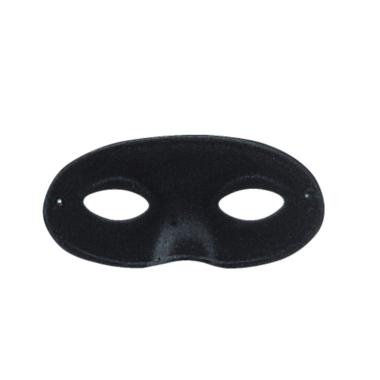 Maschera viso domino tessuto scamosciato nero