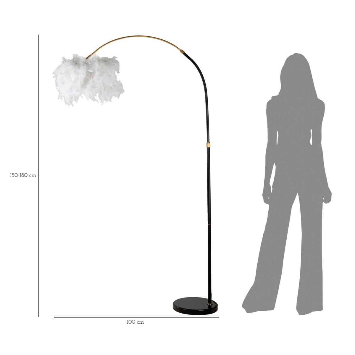 Lampada terra arc plur bianco 100 x 150 cm