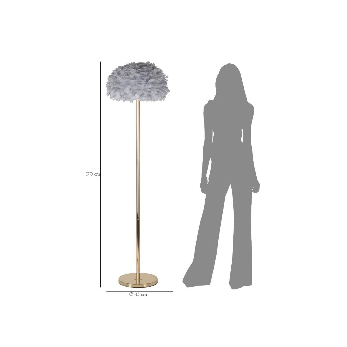 Lampada da terra feathers slim grigia