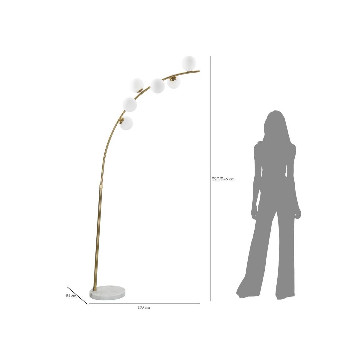 Lampada da terra glamy arc 6 luci 130 x 45 x 220 cm