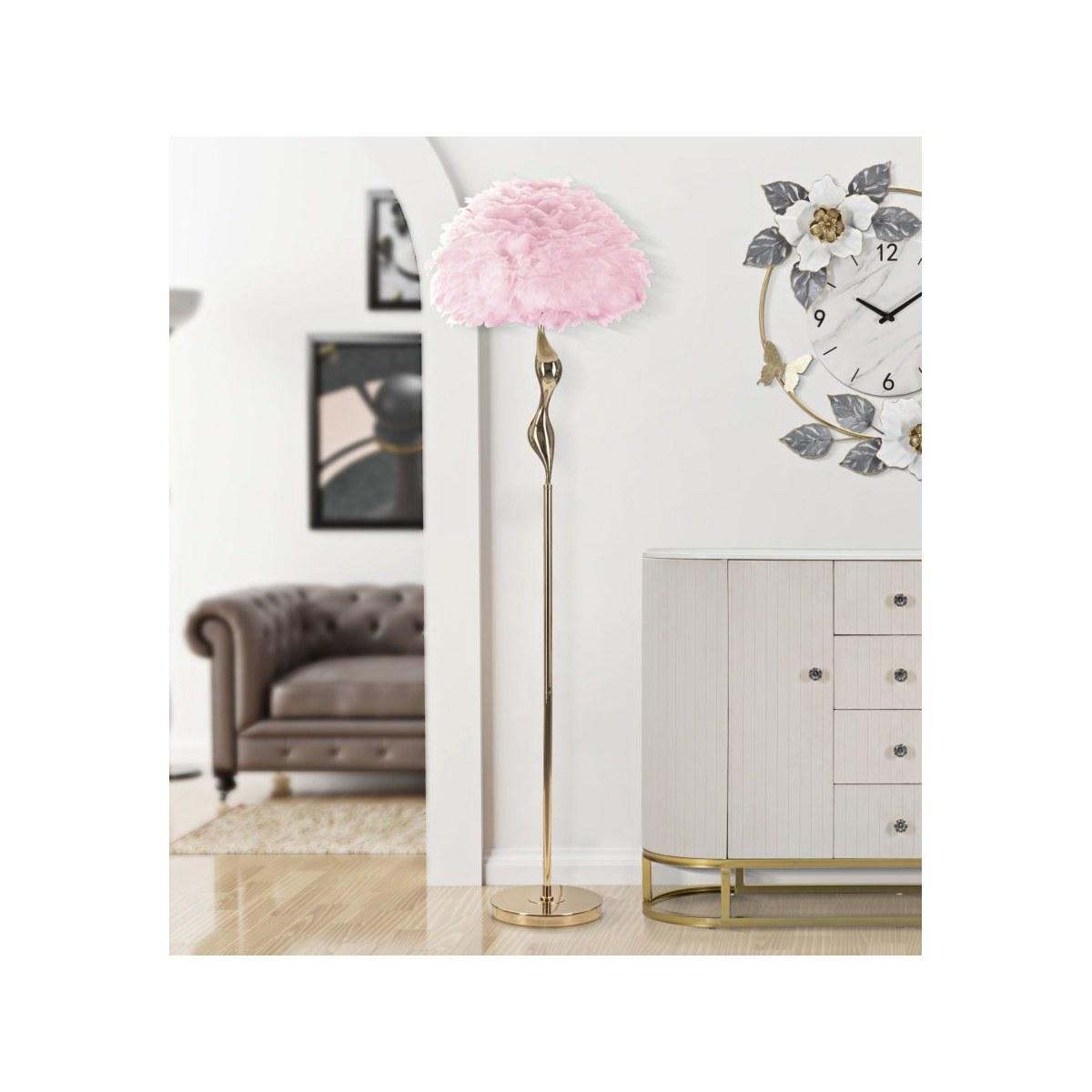 Lampada da terra slim rosa