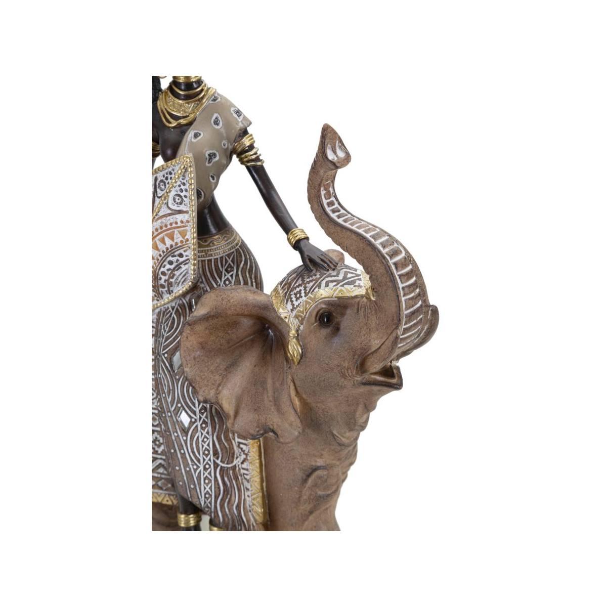 Masai Tribal Con Elefante cm.22,5x12x32,5