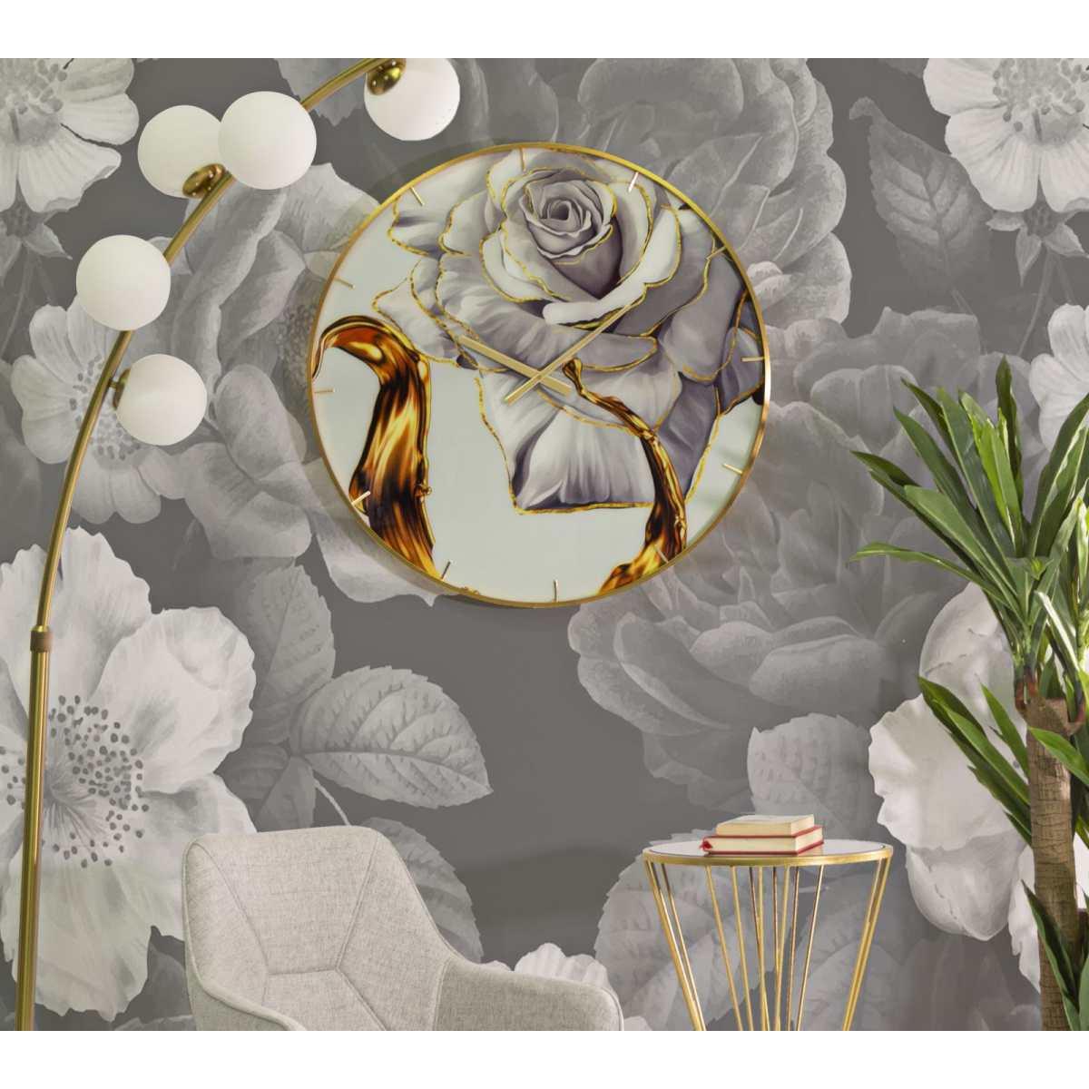 Orologio muro glass rose