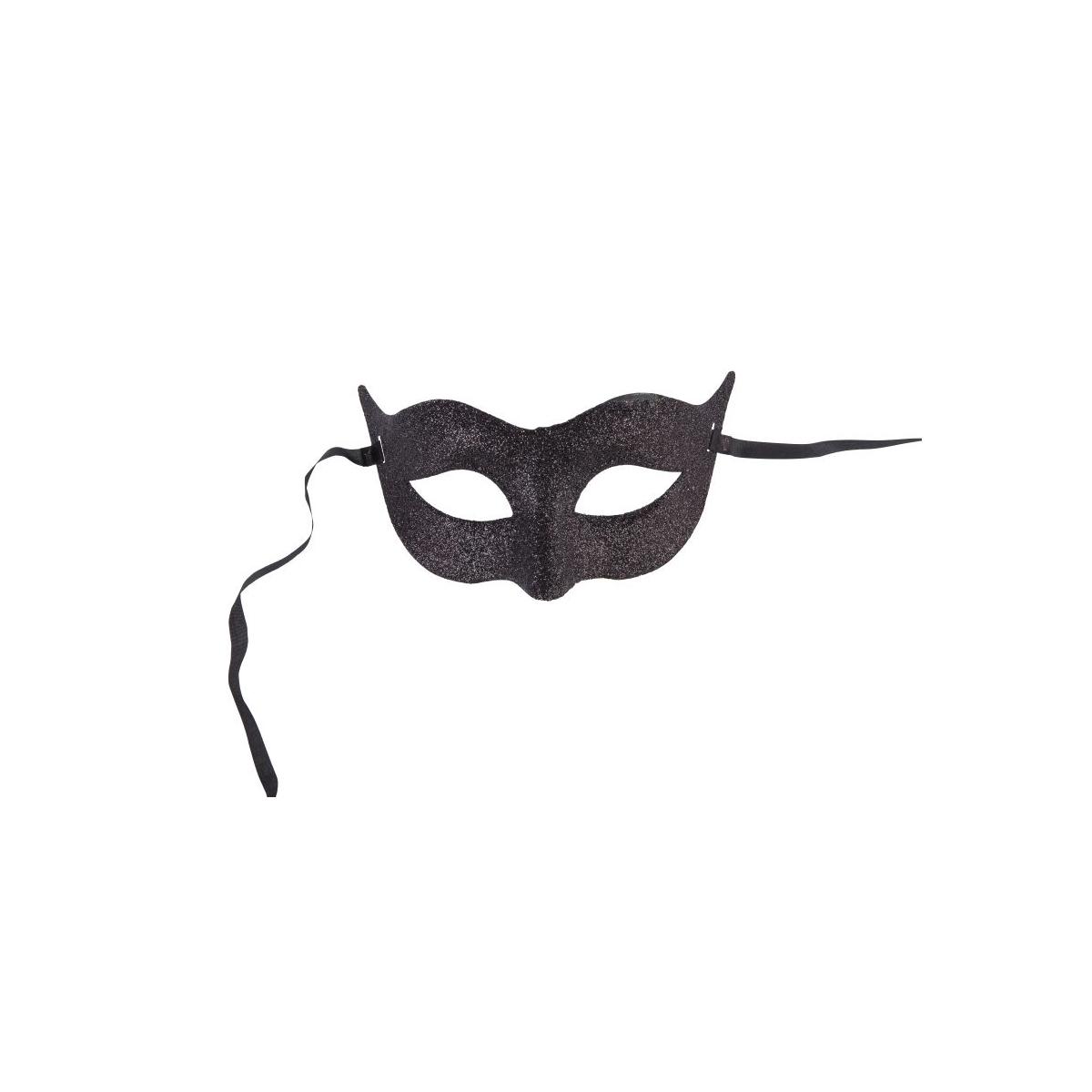 Maschera viso pvc nera glitter
