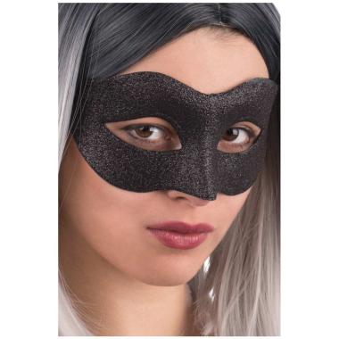 Maschera viso pvc nera glitter