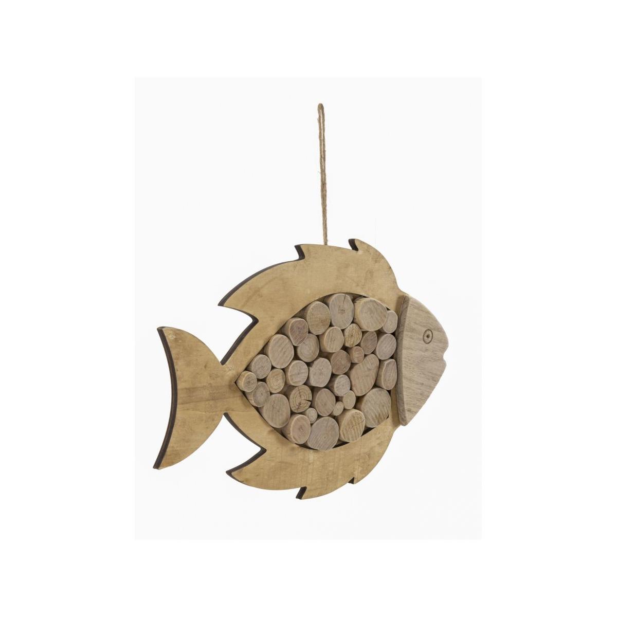 Pesce da appendere nature 42,5 x 2 x 28,5 cm