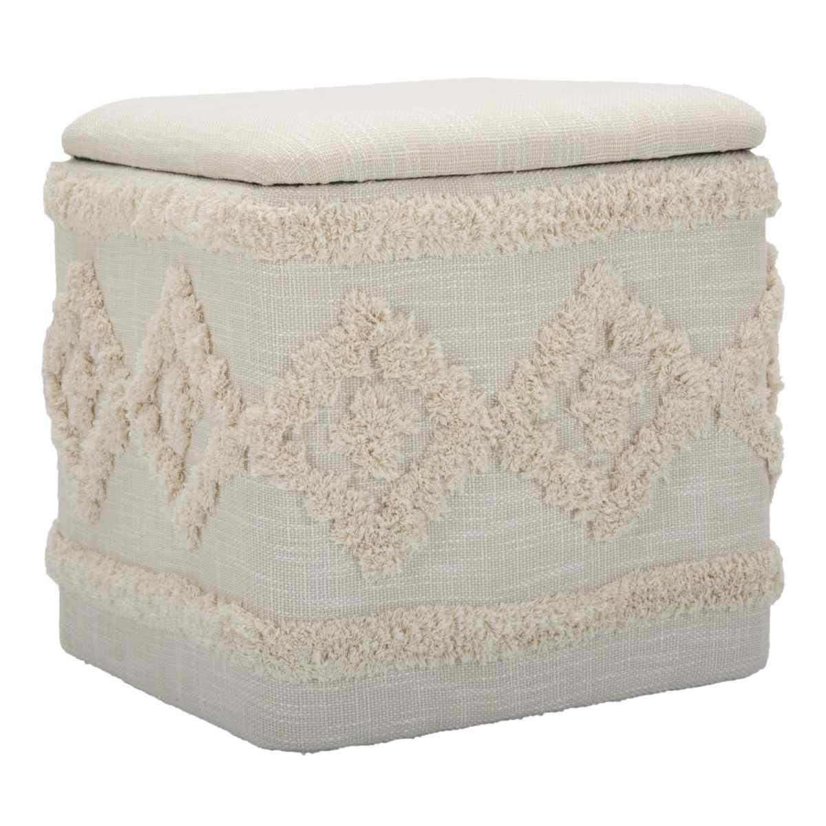 Pouf contenitore damasco quadrato 40 x 40 x 40 cm