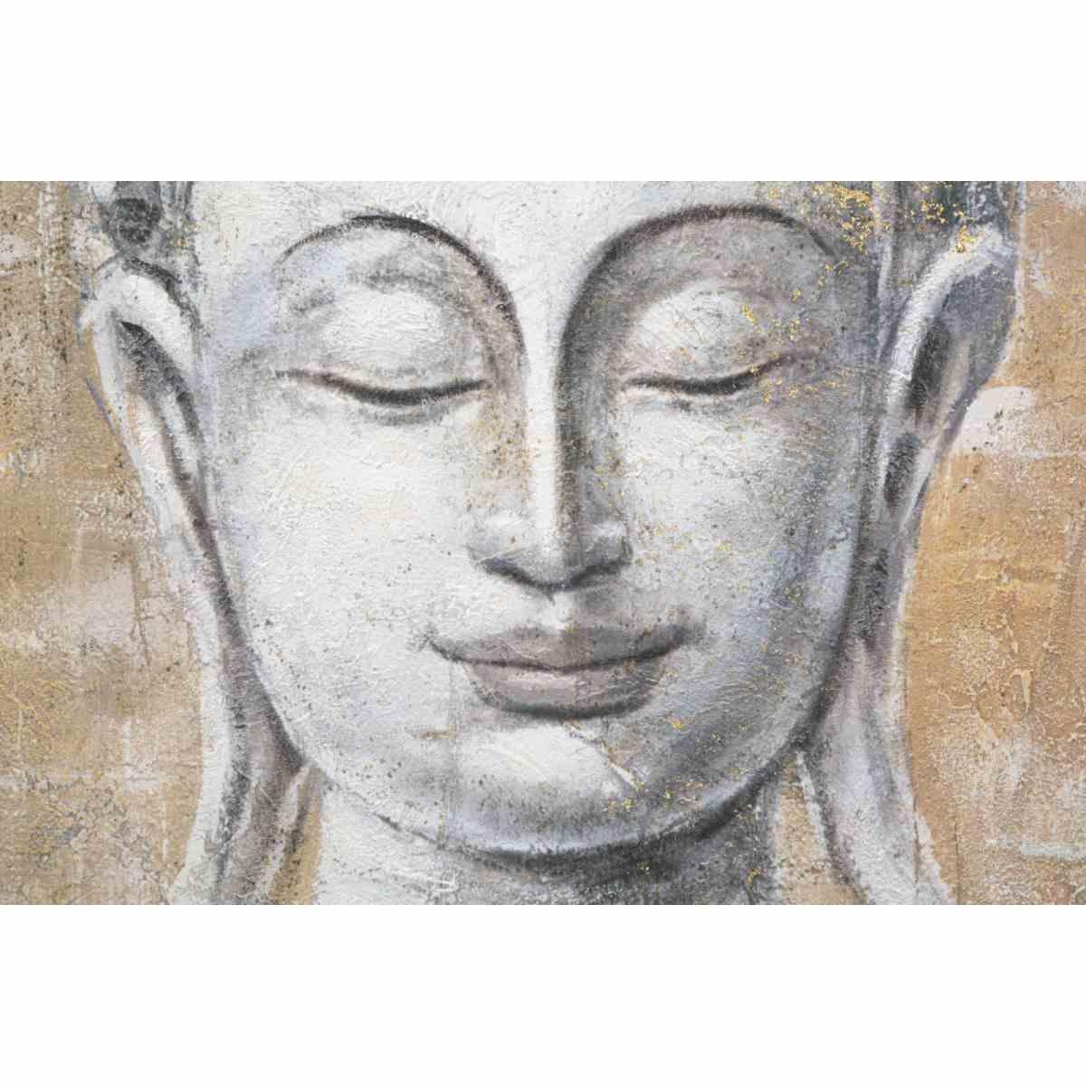 Quadro dipinto tela buddha light mod 80 x 3 x 120 cm