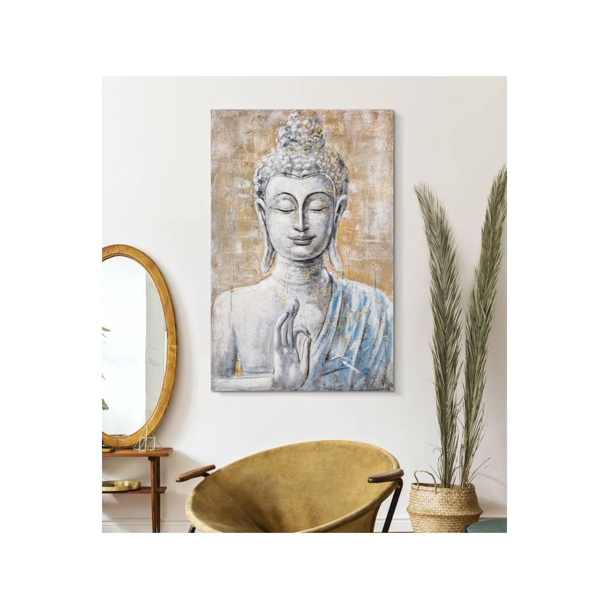 Quadro dipinto tela buddha light mod 80 x 3 x 120 cm