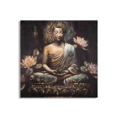 Quadro dipinto tela buddha modello a 100 x 3 x 100 cm