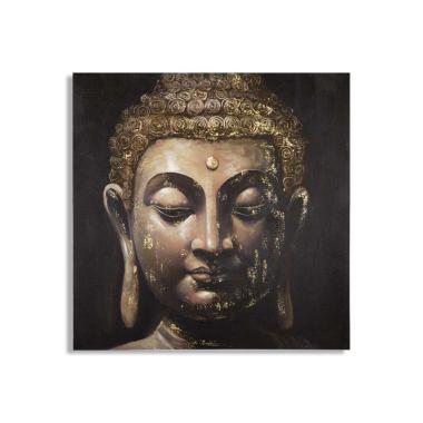 Quadro dipinto su tela buddha mod modello b 100 x 3 x 100 cm