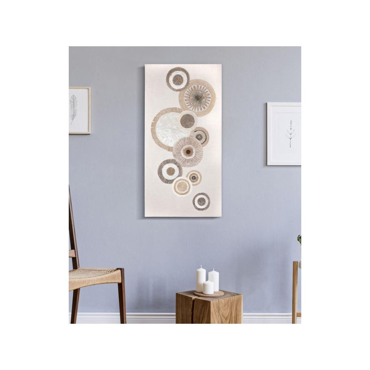 Quadro dipinto tela circly inserti mod 50 x 3,2 x 100 cm