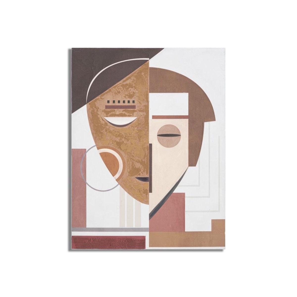Quadro dipinto tela ethnic face 60 x 2,7 x 80 cm