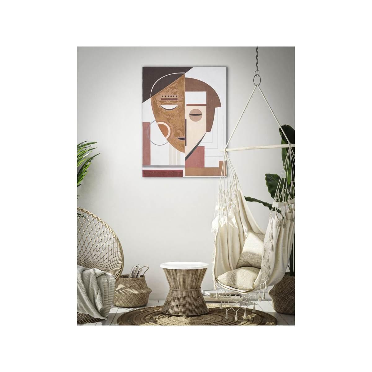 Quadro dipinto tela ethnic face 60 x 2,7 x 80 cm