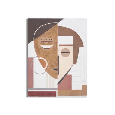Quadro dipinto tela ethnic face 60 x 2,7 x 80 cm