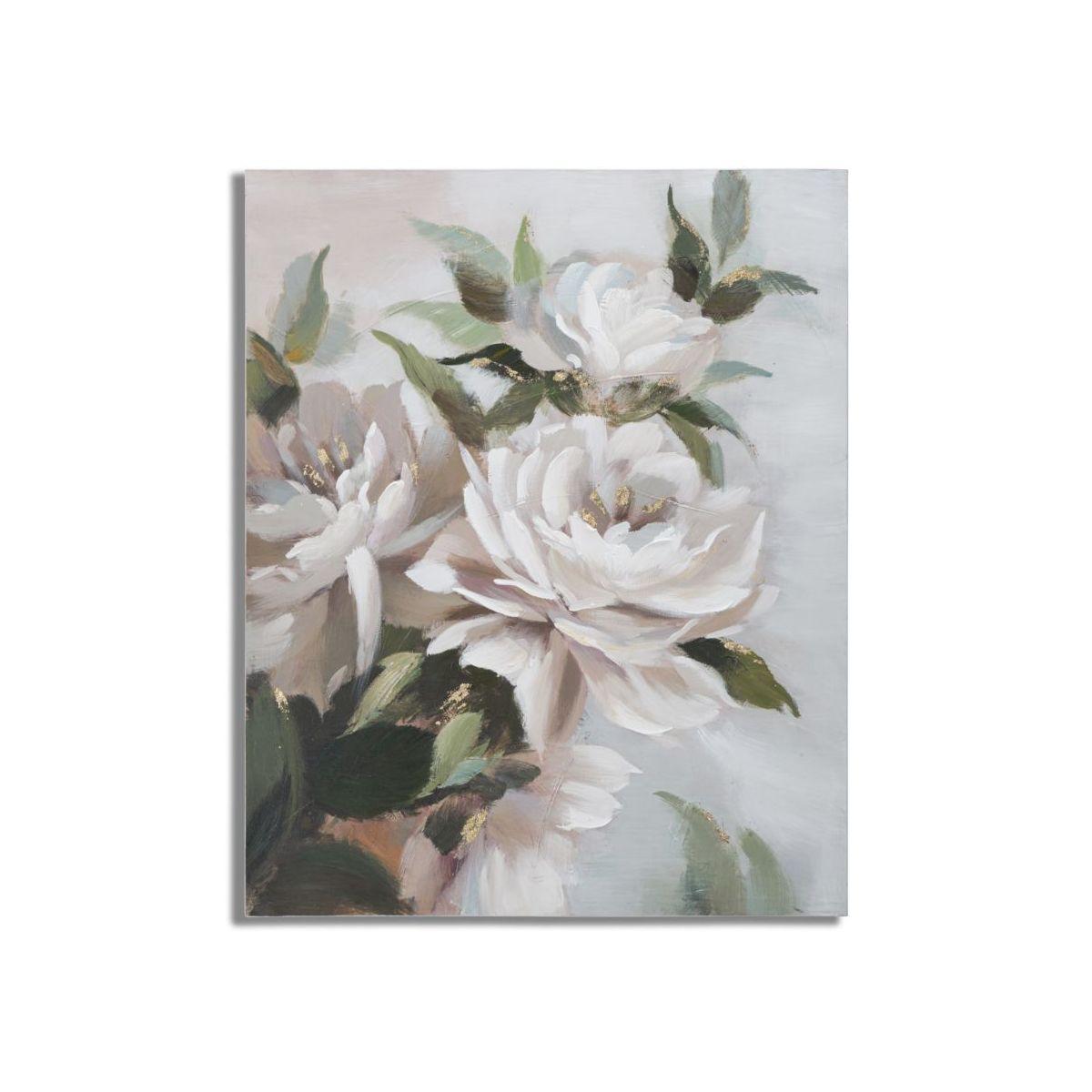 Quadro dipinto tela flower leaf 80 x 3,7 x 100 cm