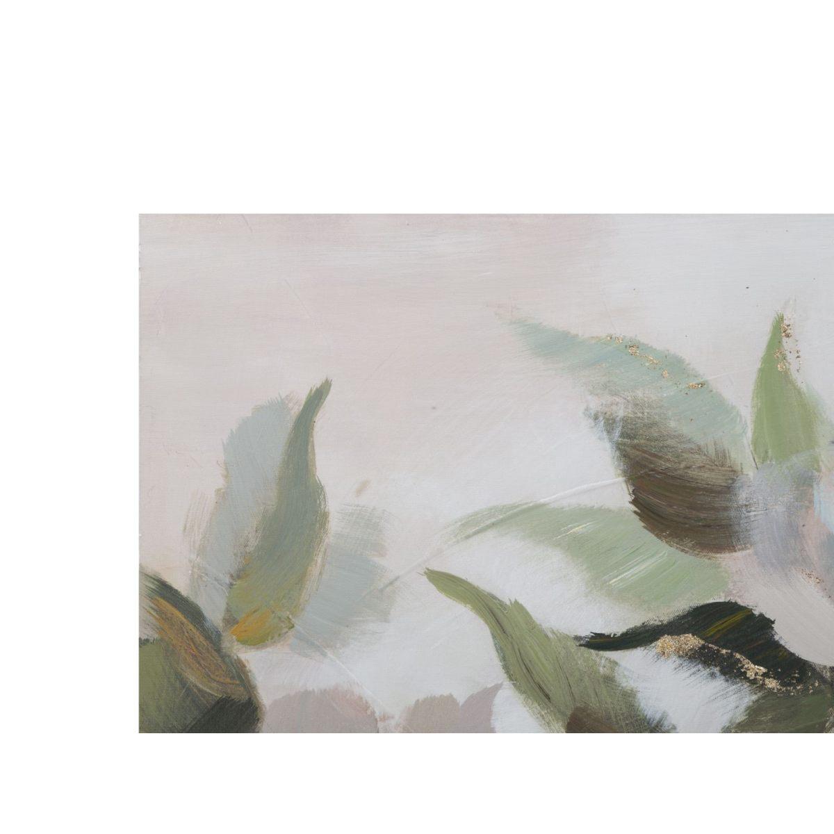 Quadro dipinto tela flower leaf 80 x 3,7 x 100 cm