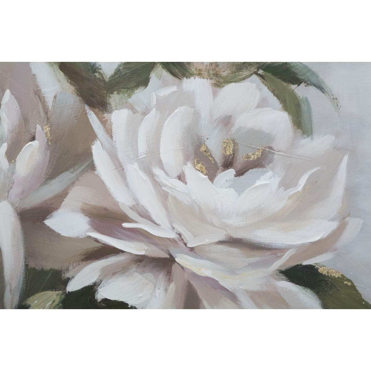 Quadro dipinto tela flower leaf 80 x 3,7 x 100 cm