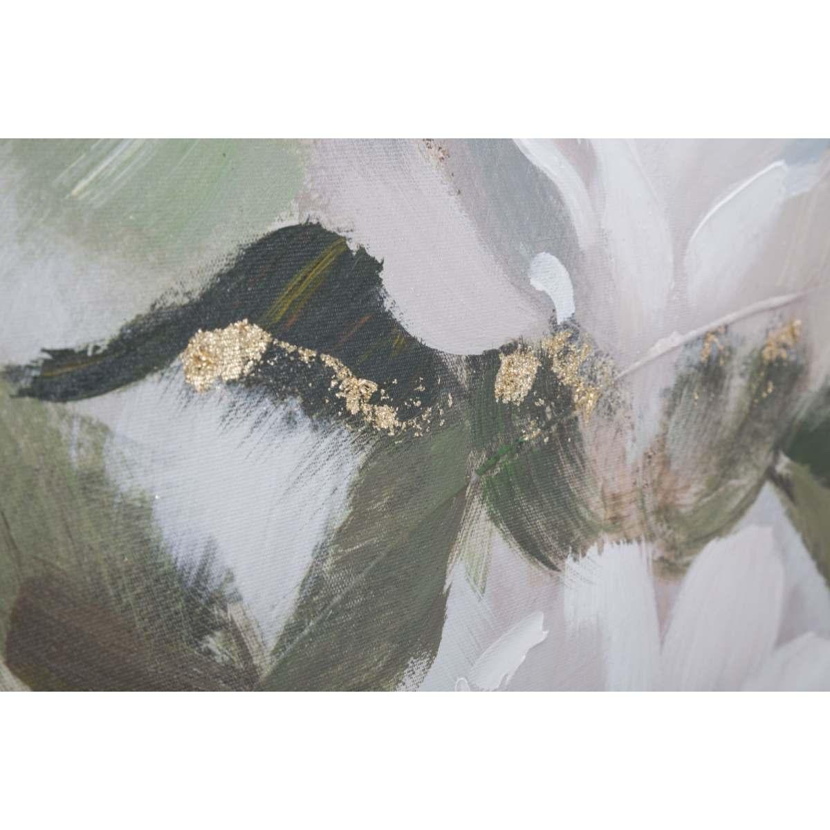 Quadro dipinto tela flower leaf 80 x 3,7 x 100 cm