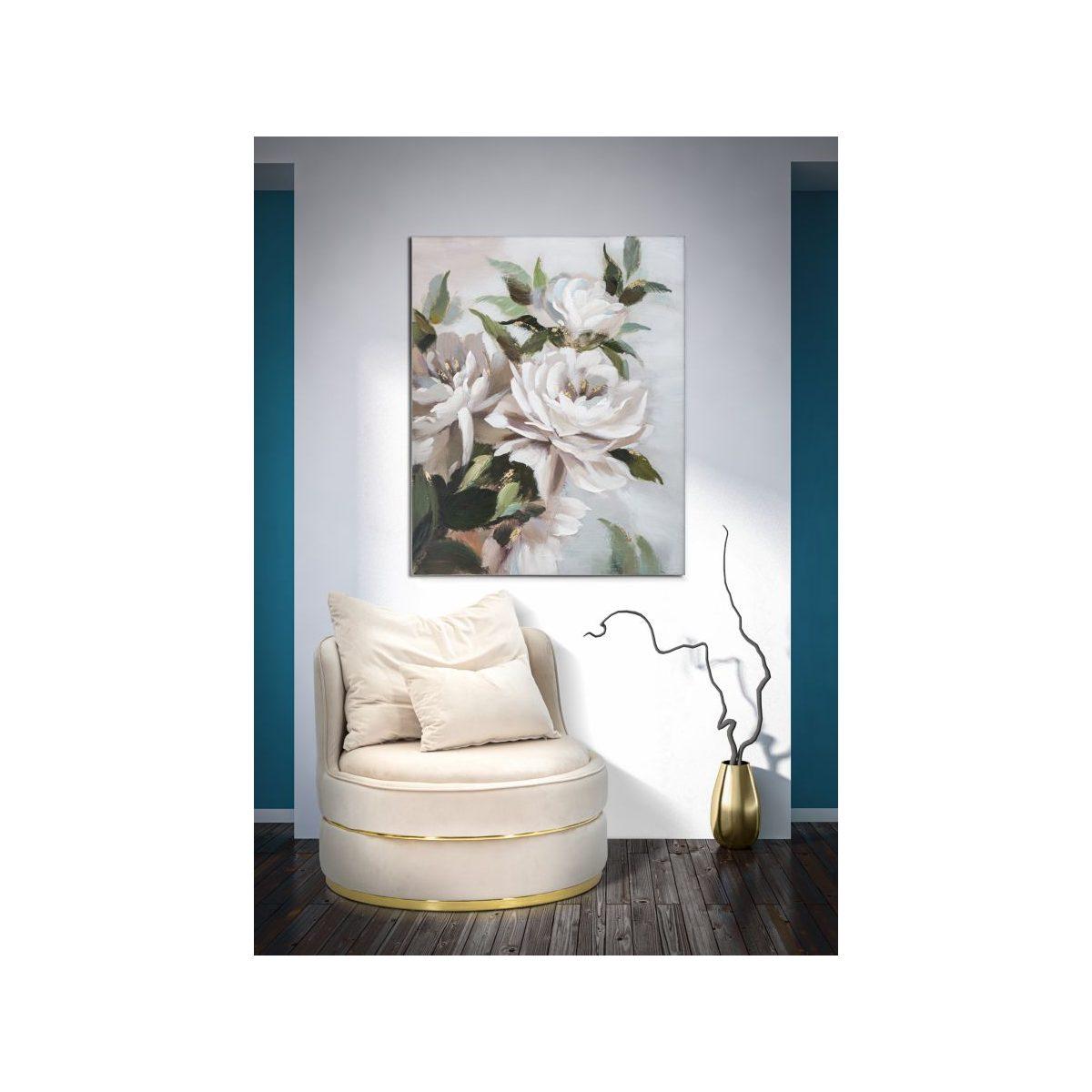 Quadro dipinto tela flower leaf 80 x 3,7 x 100 cm