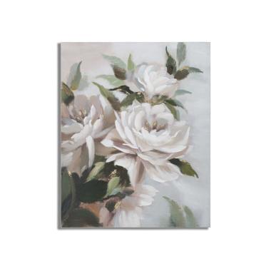 Quadro dipinto tela flower leaf 80 x 3,7 x 100 cm