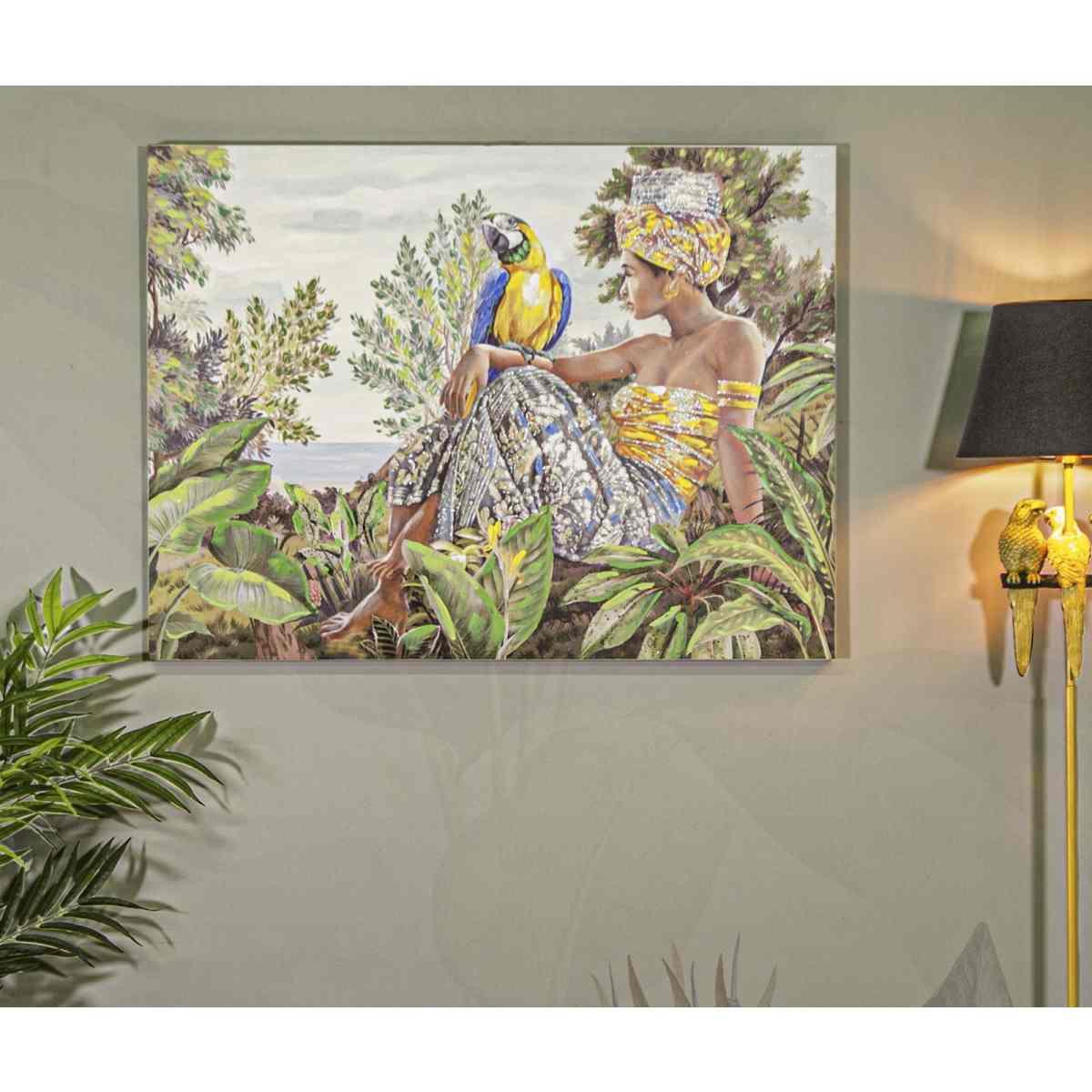 Quadro dipinto tela kenda orizzontale 120 x 3 x 90 cm