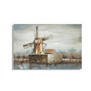 Quadro dipinto tela mulino vento 120 x 3,7 x 80 cm