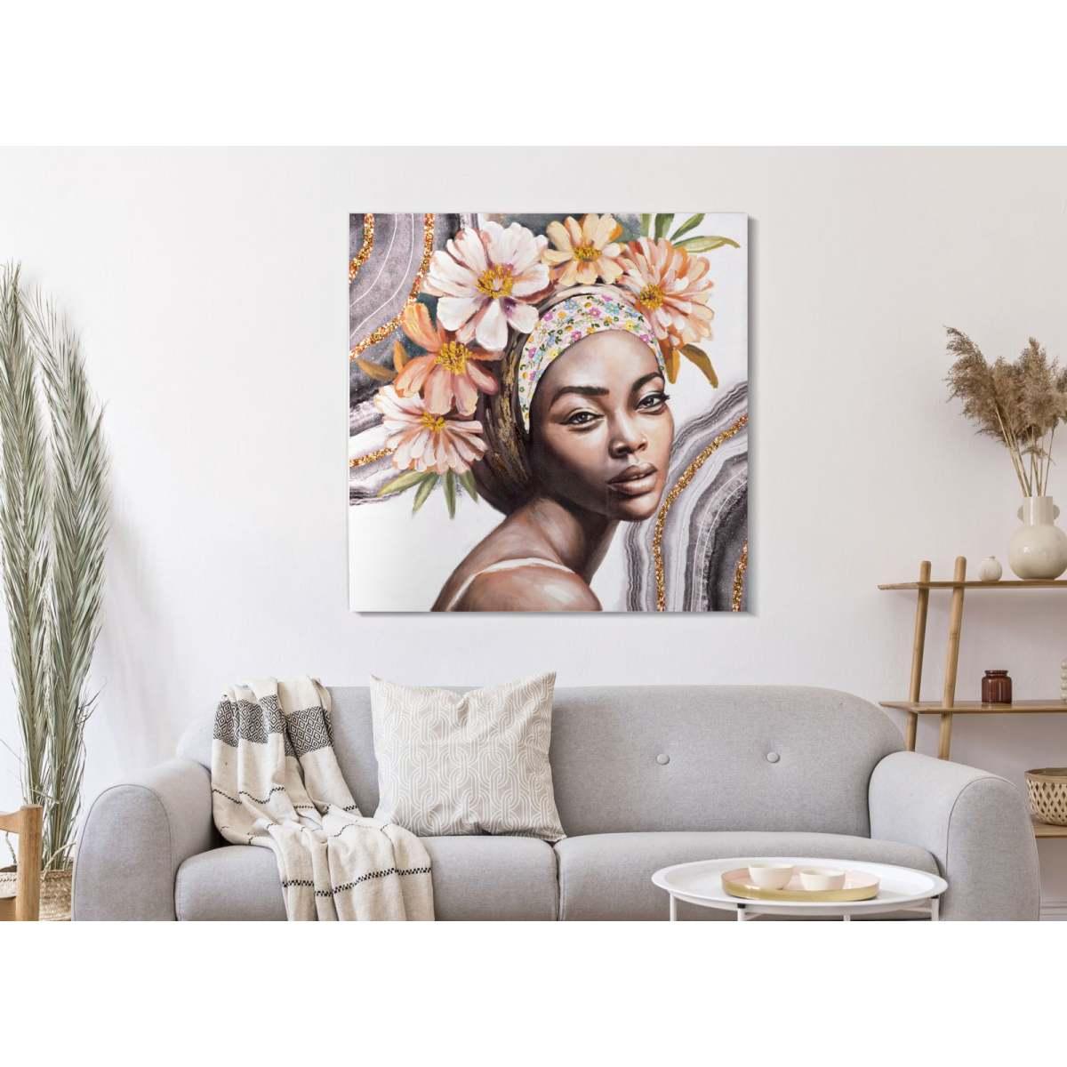 Quadro dipinto tela naomi mod 100 x 3 x 100 cm