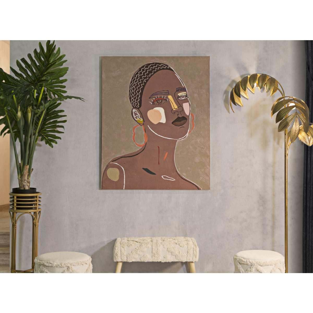 Quadro dipinto tela tribal mod 80 x 2,8 x 100 cm