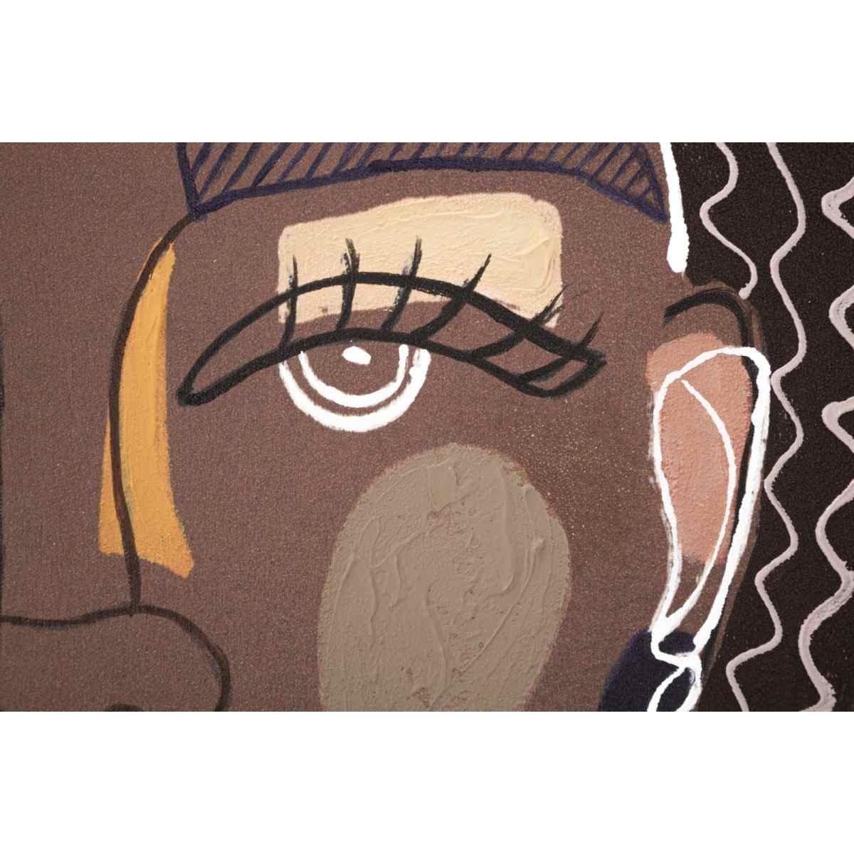 Quadro dipinto tela tribal mod 80 x 2,8 x 100 cm