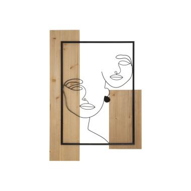 Quadro pannello da muro faces ferro wood 63 x 2 x 90 cm