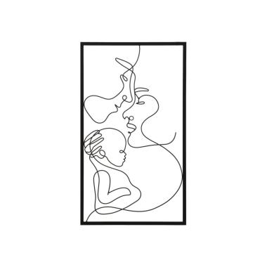 Quadro pannello da muro family 40 x 1,3 x 70 cm