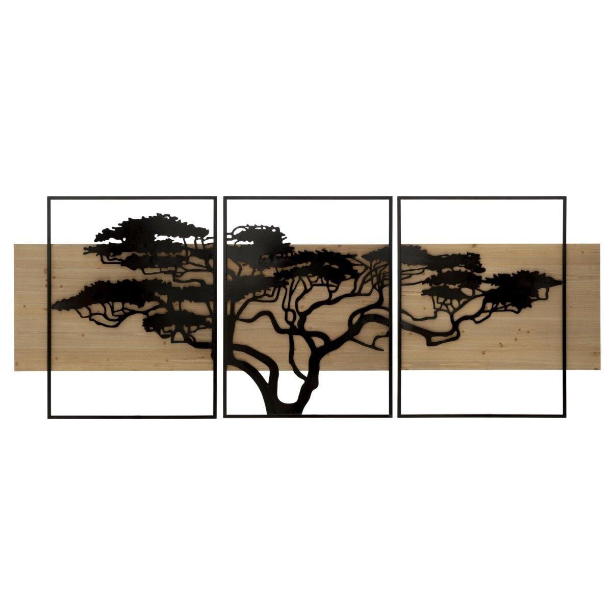 Quadro pannello da muro lagos ferro wood Set 3 pz