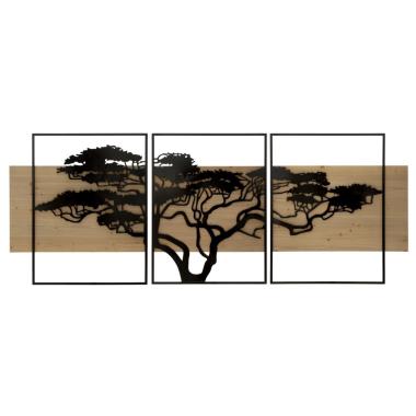 Quadro pannello da muro lagos ferro wood Set 3 pz