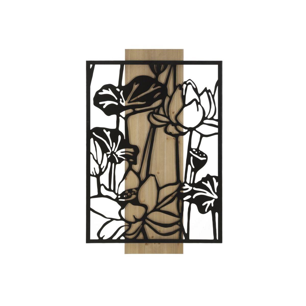 Quadro pannello da muro lotus ferro wood 60 x 2 x 90 cm