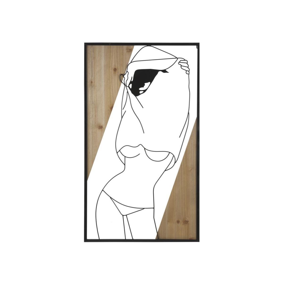 Quadro pannello da muro strip mod ferro wood 50 x 2 x 90 cm