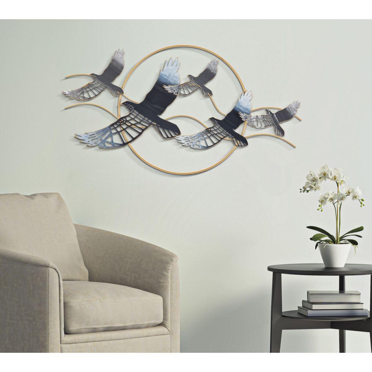 Quadro pannello in ferro bird 91 x 7 x 50 cm